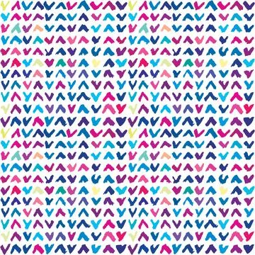 Abstract seamless pattern with hand drawn colorful checkmarks Stock Illustration