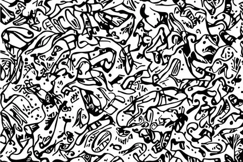 Abstract seamless pattern with hand drawn doodle. Vector illustration. Stock Illustration