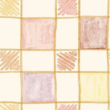 Abstract seamless pattern hand drawn painted figures. Stock Illustration
