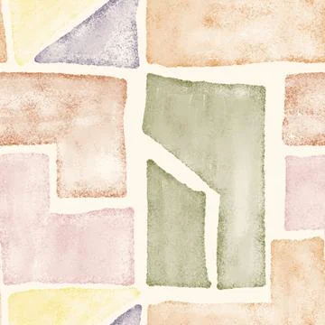 Abstract seamless pattern hand drawn painted figures. Stock Illustration