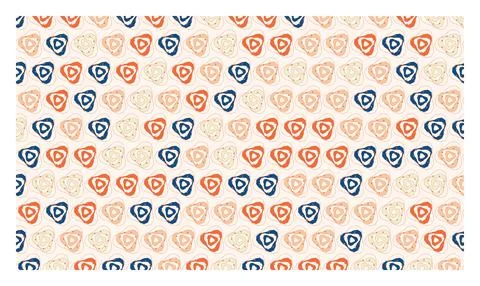 Abstract seamless pattern with hand drawn stylized elements in bold retro c.. Stock Illustration