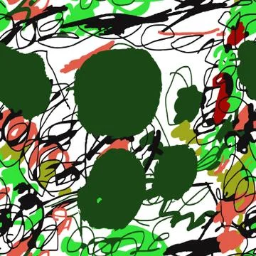 Abstract seamless pattern. Hand line ornament for fabric. Texture of children Stock Illustration