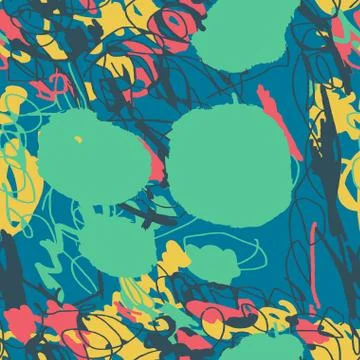 Abstract seamless pattern. Hand line ornament for fabric. Texture of children Stock Illustration