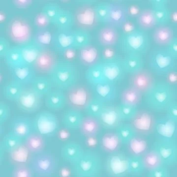 Abstract seamless pattern with hearts on blue background. Vector Stock Illustration