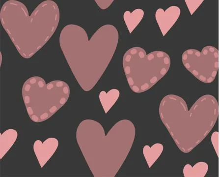 Abstract seamless pattern of hearts 스톡 일러스트