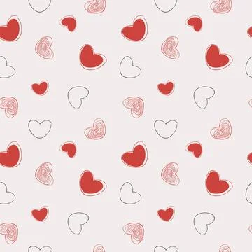 Abstract seamless pattern of hearts. Image for a poster or cover. Repeating t Stock Illustration
