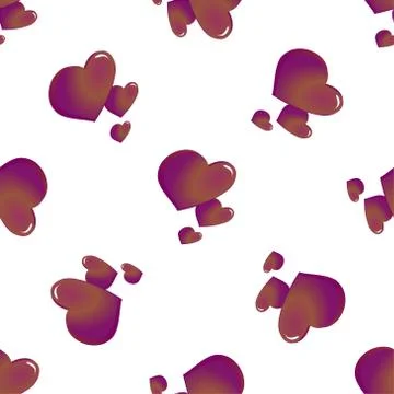 Abstract seamless pattern of hearts on white background. Vector illustration. Stock Illustration