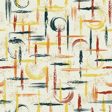 Abstract seamless pattern with horizontal, vertical grunge paint brush stroke Stock Illustration