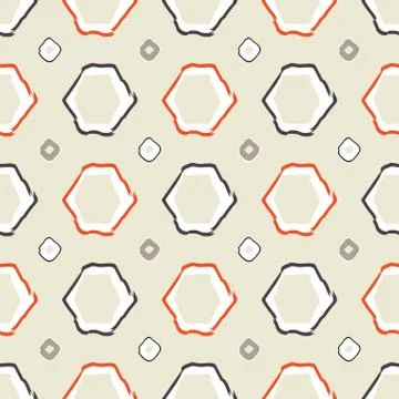 Abstract seamless pattern illustration of rectangles and hexagons Stock Illustration