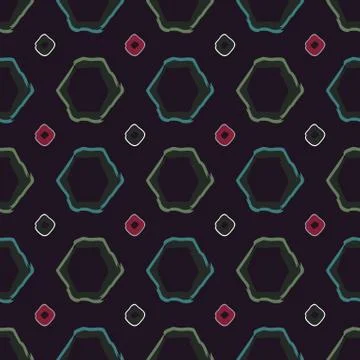 Abstract seamless pattern illustration of rectangles and hexagons Stock Illustration