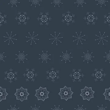 Abstract seamless pattern illustration of snowflakes. Stock Illustration