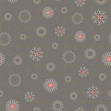 Abstract seamless pattern illustration of snowflakes. Stock Illustration