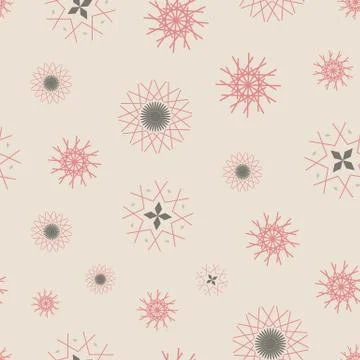 Abstract seamless pattern illustration of snowflakes. Stock Illustration
