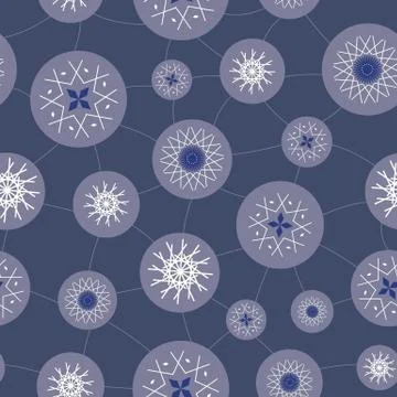 Abstract seamless pattern illustration of snowflakes Stock Illustration
