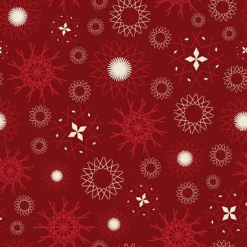 Abstract seamless pattern illustration of snowflakes. Stock Illustration