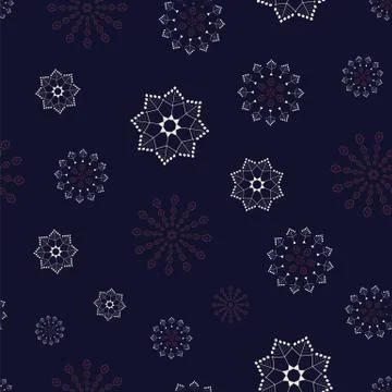 Abstract seamless pattern illustration of snowflakes. Illustrazione stock