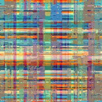 Abstract seamless pattern with imitation of a grunge glitch texture with thin イラスト素材