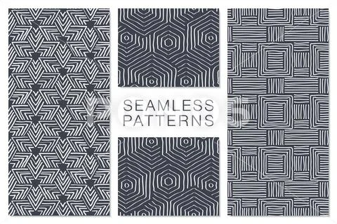 Abstract Seamless Pattern with Intersecting Lines Stock Illustration
