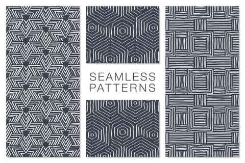 Abstract Seamless Pattern with Intersecting Lines Stock Illustration