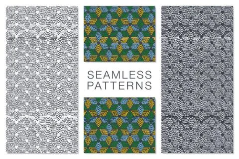 Abstract Seamless Pattern with Intersecting Lines Stock Illustration