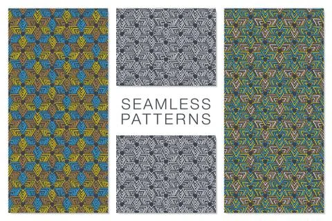 Abstract Seamless Pattern with Intersecting Lines Stock Illustration