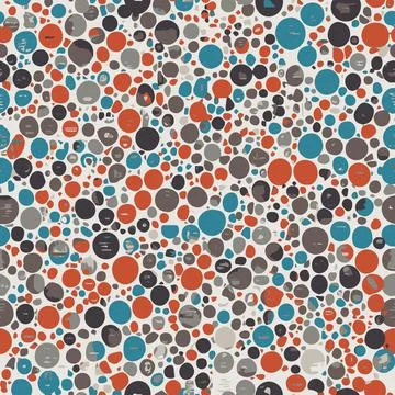Abstract seamless pattern. Irregular colored circles on a light background. Stock Illustration