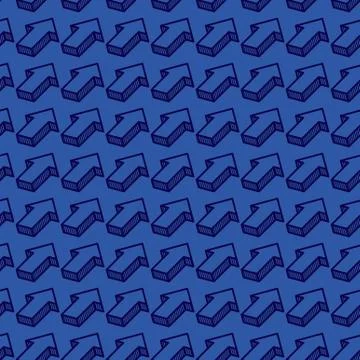 Abstract seamless pattern with isometric arrows Stock Illustration