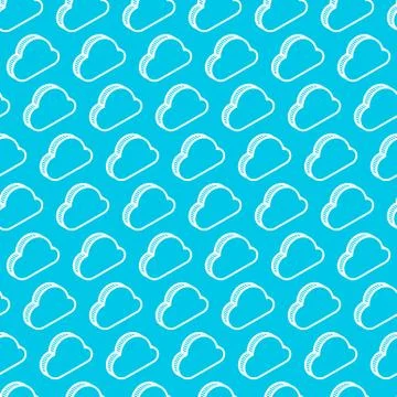 Abstract seamless pattern with isometric clouds 스톡 일러스트