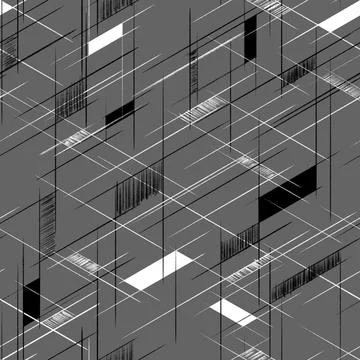 Abstract seamless pattern with isometric geometric structure. Stock Illustration