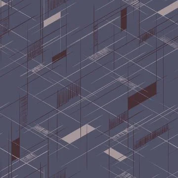 Abstract seamless pattern with isometric geometric structure. Stock Illustration