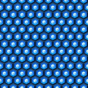 Abstract seamless pattern of isometric small cubes in niches of large ones. V Illustrazione stock