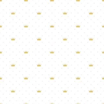 Abstract Seamless pattern with king, princess crowns. Illustration Stock Illustration