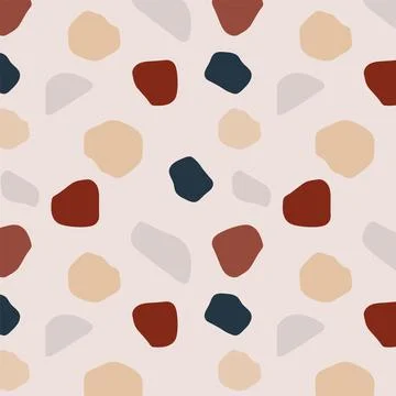 Abstract seamless pattern with large multicolored spots. Red, blue, light p.. Stock Illustration