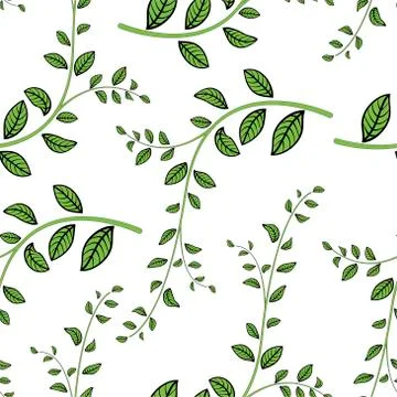 Abstract seamless pattern with leaves. Stock Illustration