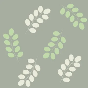 Abstract seamless pattern with leaves in olive colors. Stock Illustration