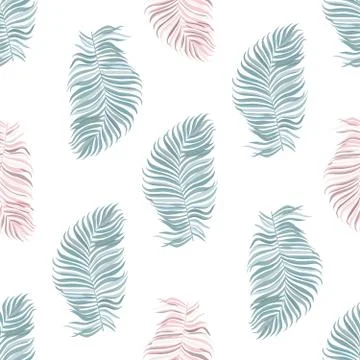 Abstract seamless pattern with leaves. Vector template. Stock Illustration