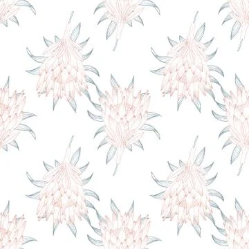 Abstract seamless pattern with leaves. Vector template. Stock Illustration