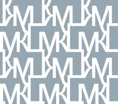 Abstract seamless pattern of letters. repeating background. retro fabric Orna Stock Illustration