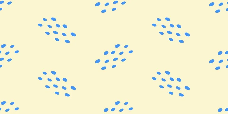 Abstract seamless pattern with light blue drops or dots on yellow background Stock Illustration