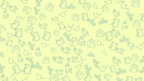 Abstract seamless pattern of line art medical and healthcare icons on paste.. Vídeo Stock 331230427