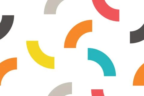 Abstract, seamless pattern made with colorful, circular geometric shapes. Stock Illustration