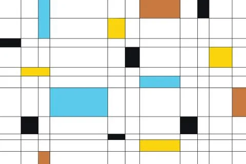 Abstract, seamless pattern made with rectangles and lines. Stock Illustration