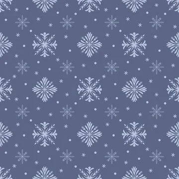 Abstract seamless pattern made of snowflakes on blue. 스톡 일러스트