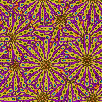 Abstract seamless pattern with mandala flower. Stock Illustration