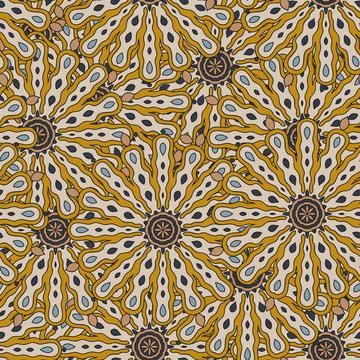 Abstract seamless pattern with mandala flower. Stock Illustration