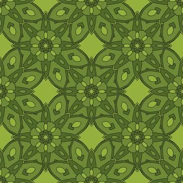 Abstract seamless pattern with mandala flower. Mosaic Stock Illustration