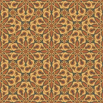 Abstract seamless pattern with mandala flower. Mosaic Stock Illustration