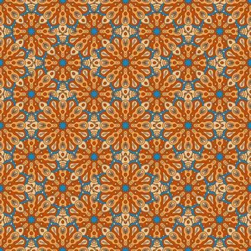 Abstract seamless pattern with mandala flower. Mosaic Stock Illustration