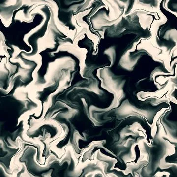 Abstract seamless pattern. Marble swirl futuristic acrylic illustration with Stock Illustration