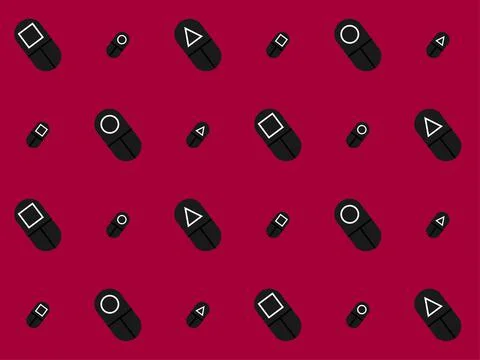 Abstract seamless pattern with mask Stock Illustration